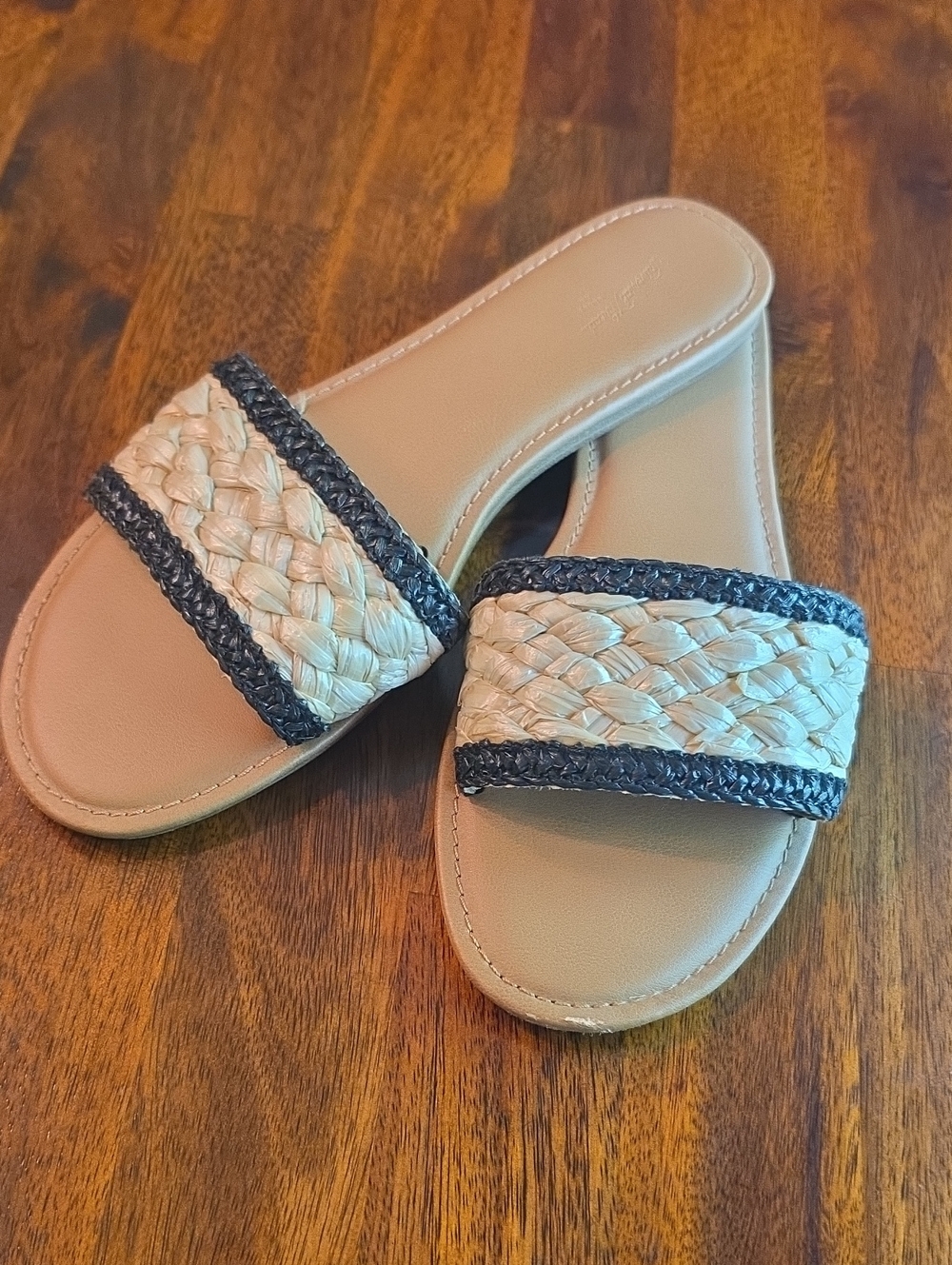 Universal Thread Raffia Natural Woven Sandal Flat Size 10